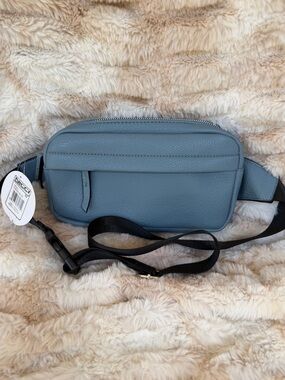 Light Blue Leather Belt Bag